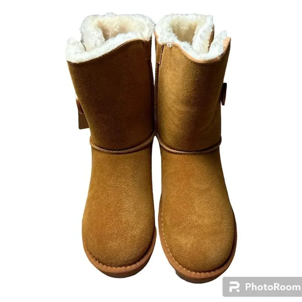 Vepose New York Women Winter Snow Boots  Anti Slip Faux Fur Sz 7 Brown